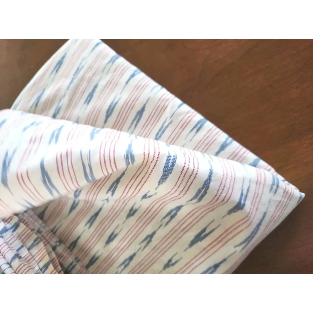 Lauren Ralph Lauren LRL Lucie Ikat Stripe Queen Flat Sheet